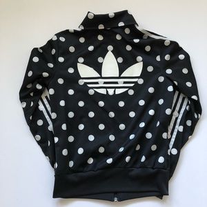 adidas Jackets & Coats - Adidas Black Polka Dot Track Jacket - size xs adidas Jackets & Coats - Adidas Black Polka Dot Track Jacket - size xs